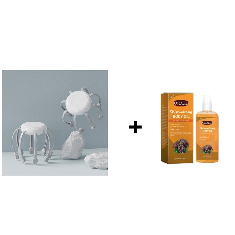 🐙 NU 50% KORTING! 💆♂️ Intelligente octopushoofdmassageapparaat – Ontspannend kneden, meerdere standen en draagbaar ontwerp 🔋