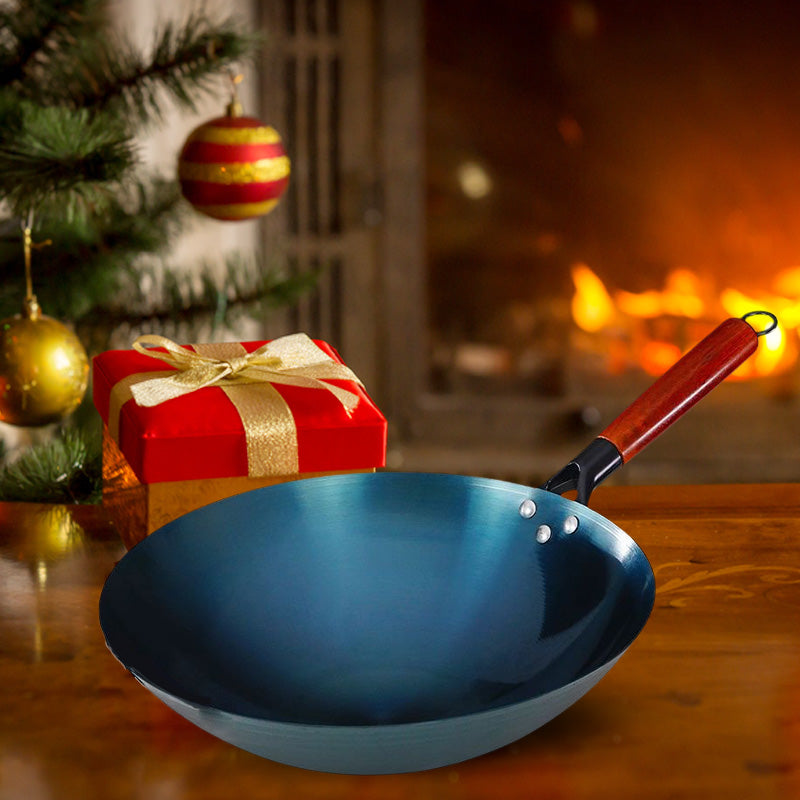 Wok van gietijzer met antiaanbaklaag voor thuisgebruik