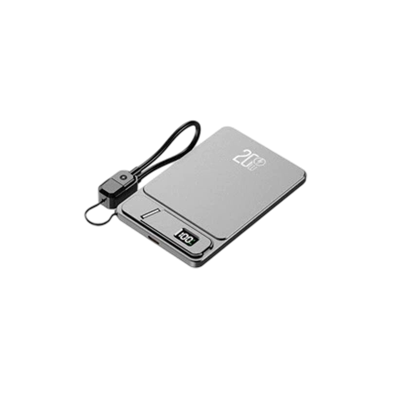 Draagbare 2,5W horlogelader/powerbank met geïntegreerde kabel