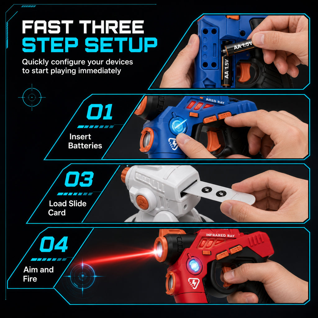 🎄Profiteer van de kerstuitverkoop: 50% korting!!🎁Infrarood-lasergameset voor kinderen met 2 minipistolen en 1 projector, met licht en geluid