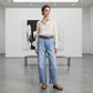 Damesjeans met hoge taille en verkort model