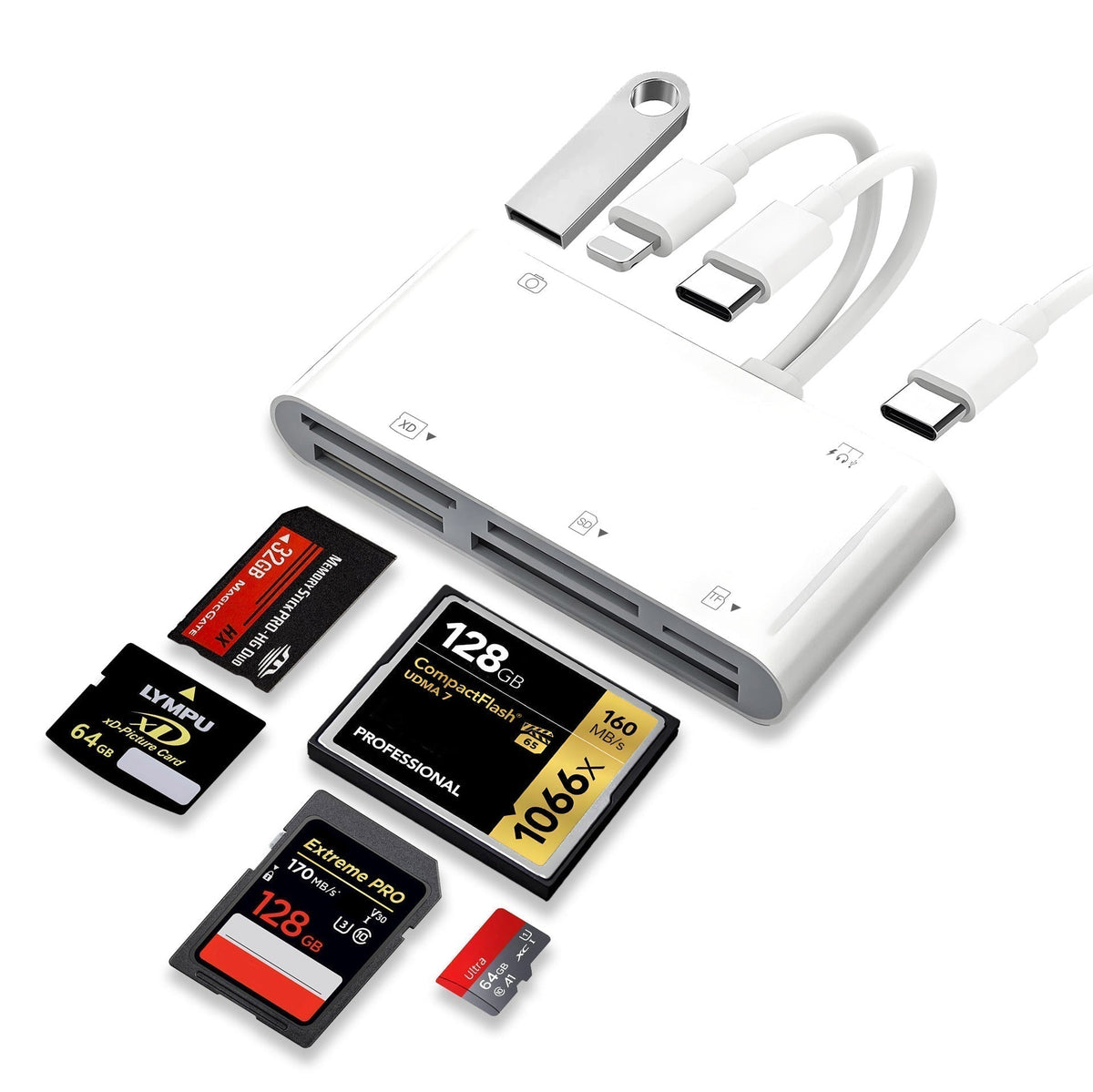 ⏰50% KORTING – LAATSTE KANS⏰ 3-in-1 USB-C Geheugenkaartlezer – SD/TF & USB 3.0, 480 Mbps – Compatibel met iOS 13+, Android, Windows & Linux – Compact & Draagbaar! 🔥