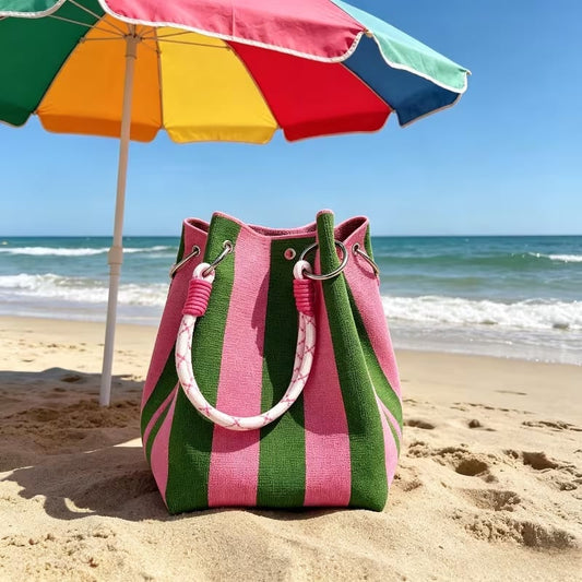 👜✨ LIMITED-TIME 50% KORTING! Stop met het slepen van saaie tassen! Deze handgemaakte boho bucket bag met 8+ kleuren is licht, uniek, en maakt élke zomeroutfit af.