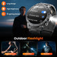 Militaire smartwatch voor heren met een 1000 mAh-batterij, 1,91 inch AMOLED-scherm, LED-zaklamp / 5 ATM waterdicht fitnesshorloge met telefoonfunctie, meer dan 110 sportmodi / hartslag / slaapmonitor / SpO2, iOS/Android