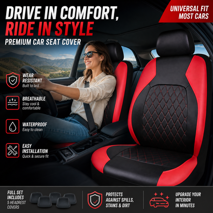 🚗✨ 50% KORTING! 9-delige set lederen autostoelhoezen – universele pasvorm, ademend en gemakkelijk schoon te maken voor een perfect interieur