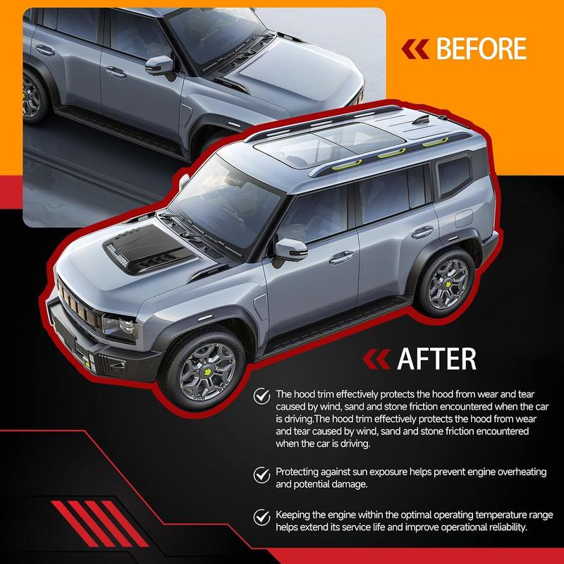 2026 Nieuw Zwart Universeel Groot Motorkap Luchtrooster – Auto Motor Kap Luchtinlaat voor Chevy Silverado, Colorado, Ford F-150/F-250/F-350, Dodge Ram 1500/2500/3500 (Exterieur Decoratie Accessoire)