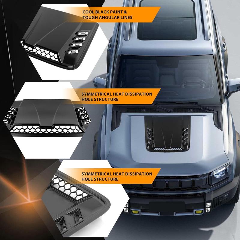 2026 Nieuw Zwart Universeel Groot Motorkap Luchtrooster – Auto Motor Kap Luchtinlaat voor Chevy Silverado, Colorado, Ford F-150/F-250/F-350, Dodge Ram 1500/2500/3500 (Exterieur Decoratie Accessoire)