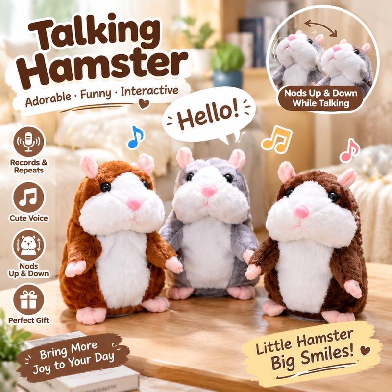 🐹 Nu 50% korting ✨ Pratende pluchen hamster — Herhaalt je stem en knikt met zijn kopje 🎁