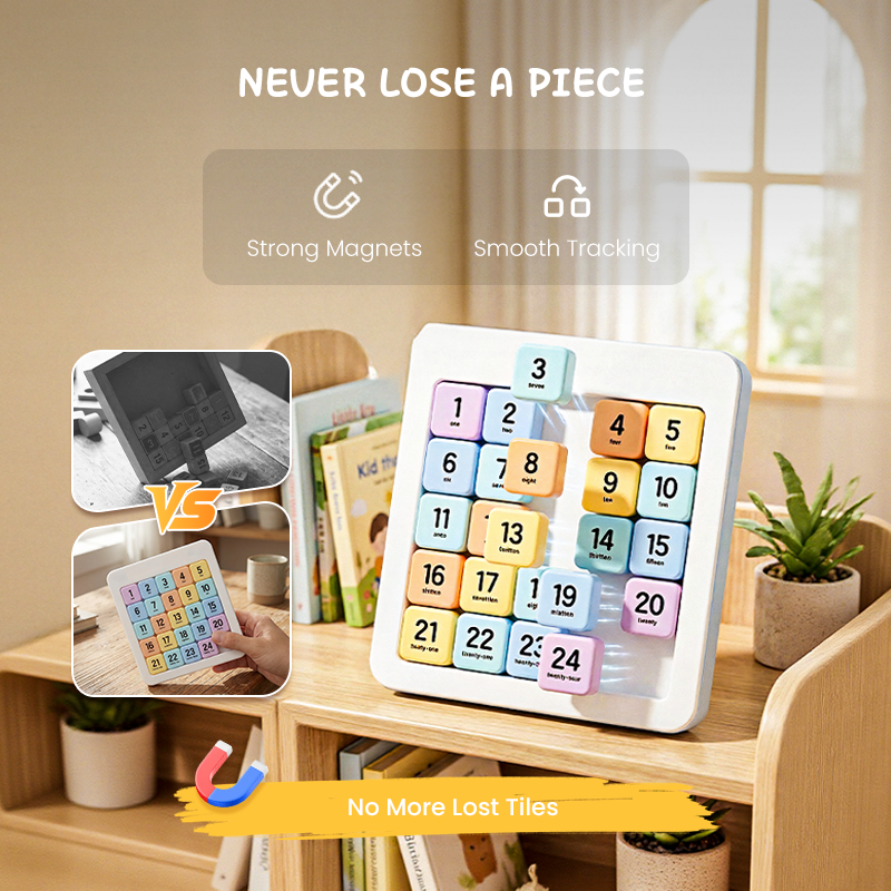 🧒✨ 50% KORTING! Terwijl je kind denkt dat het gewoon een leuk spel is, worden zijn hersenen sterker met elke schuif! Deze draagbare rekenpuzzel is de perfecte stille metgezel in de auto, het vliegtuig of op de achterbank.