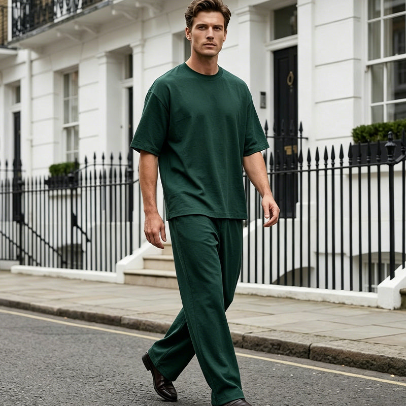 👕 50% KORTING – Casual T-shirt & Wijde Broek voor Heren | Licht, Ademend & Comfortabel voor Elke Dag 🌿