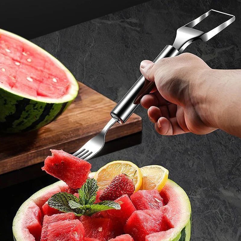💥HOT SALE: 1 + 1 gratis🔥🍉 Fruit bereiden zonder gedoe✨ 2-in-1 fruitsnijder & vork – voor het snel en eenvoudig serveren van fruit! 🍓