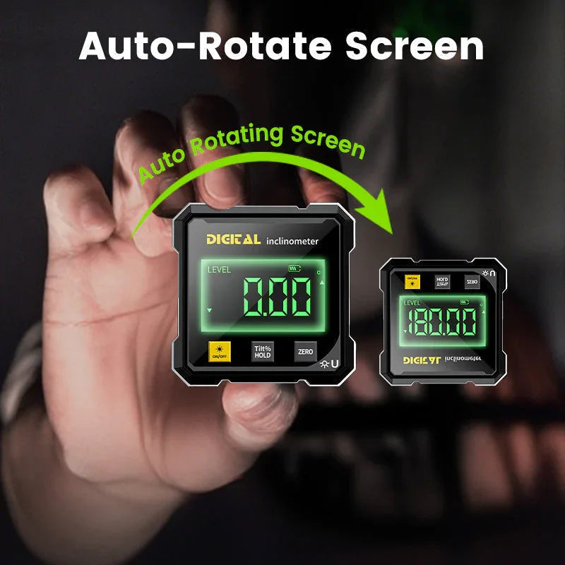 📐 NU 50% KORTING! 🔥 4-zijdige magnetische digitale hoekmeter - Laserprecisie en gebruik op meerdere oppervlakken, perfect voor houtbewerking en bouw ✨