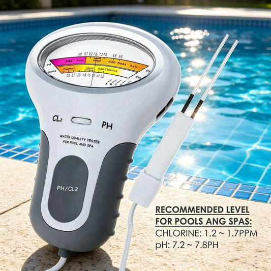 🏊‍♂️Stop met gokken of je chloor nog werkt! Deze digitale tester meet pH en chloor in één duik – voorkom bacteriën, algen en jeukende huid, en houd je zwembad kristalhelder zonder chemicaliën!