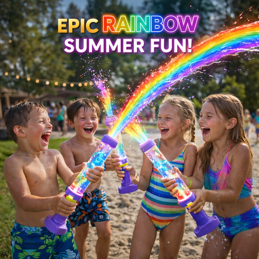 🌈 Heldere regenboog LED-waterpistool | Zomerplezier dat als bij toverslag tot leven komt! ✨