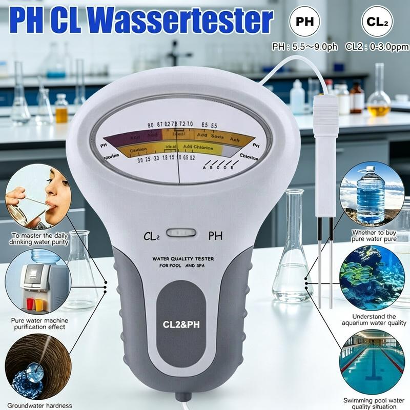 🏊‍♂️Stop met gokken of je chloor nog werkt! Deze digitale tester meet pH en chloor in één duik – voorkom bacteriën, algen en jeukende huid, en houd je zwembad kristalhelder zonder chemicaliën!