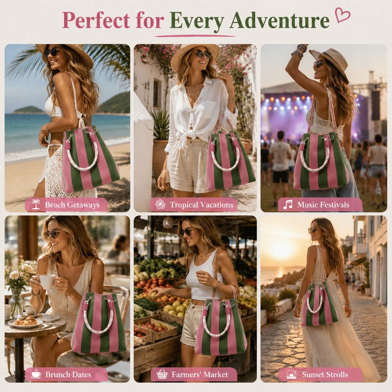 👜✨ LIMITED-TIME 50% KORTING! Stop met het slepen van saaie tassen! Deze handgemaakte boho bucket bag met 8+ kleuren is licht, uniek, en maakt élke zomeroutfit af.