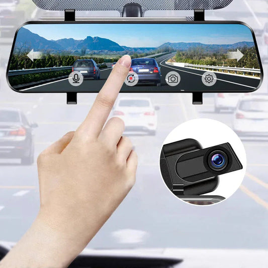 👁️10-inch achteruitrijcamera & dashcam met volledig touchscreen – 1080P HD-nachtzicht, dubbele lens – ideaal voor veilig rijden en parkeren🚗📹