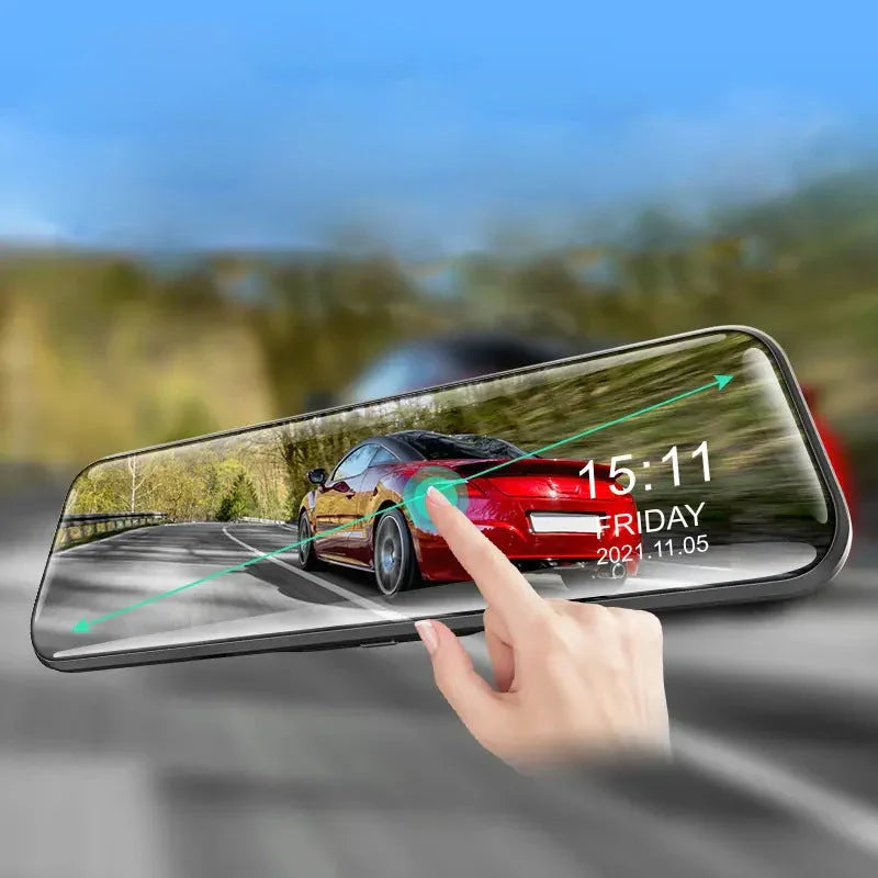 👁️10-inch achteruitrijcamera & dashcam met volledig touchscreen – 1080P HD-nachtzicht, dubbele lens – ideaal voor veilig rijden en parkeren🚗📹