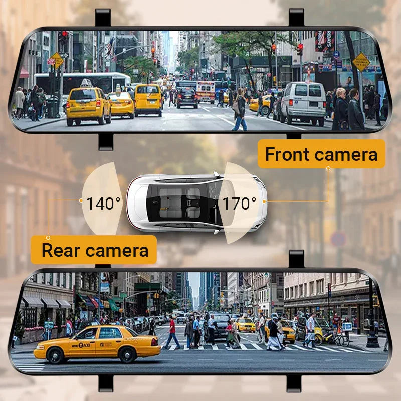 👁️10-inch achteruitrijcamera & dashcam met volledig touchscreen – 1080P HD-nachtzicht, dubbele lens – ideaal voor veilig rijden en parkeren🚗📹