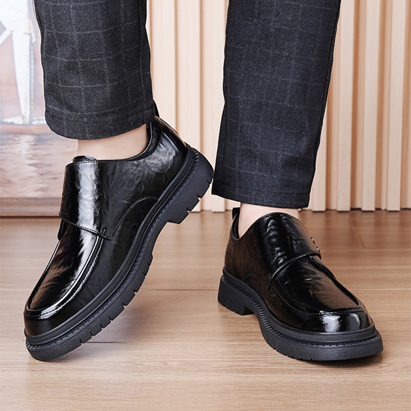 Heren Business Casual Zwarte Kunstleren Schoenen