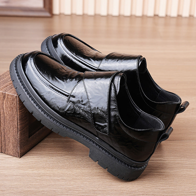 Heren Business Casual Zwarte Kunstleren Schoenen