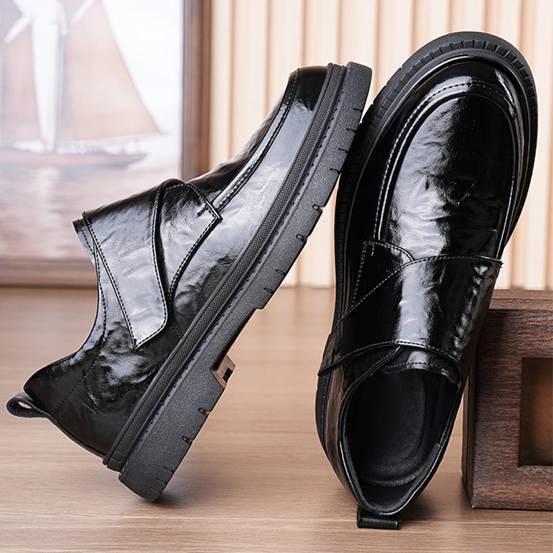 Heren Business Casual Zwarte Kunstleren Schoenen