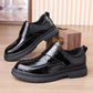 Heren Business Casual Zwarte Kunstleren Schoenen