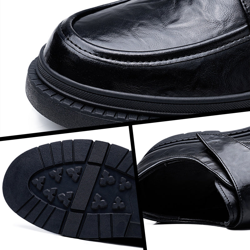 Heren Business Casual Zwarte Kunstleren Schoenen