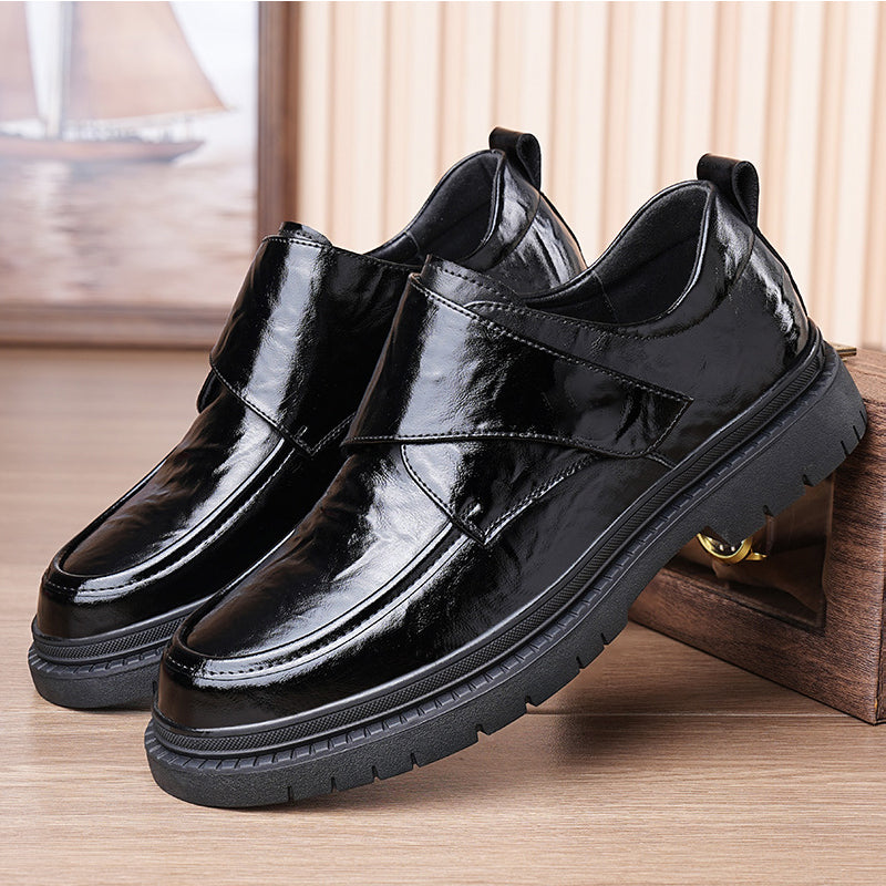 Heren Business Casual Zwarte Kunstleren Schoenen