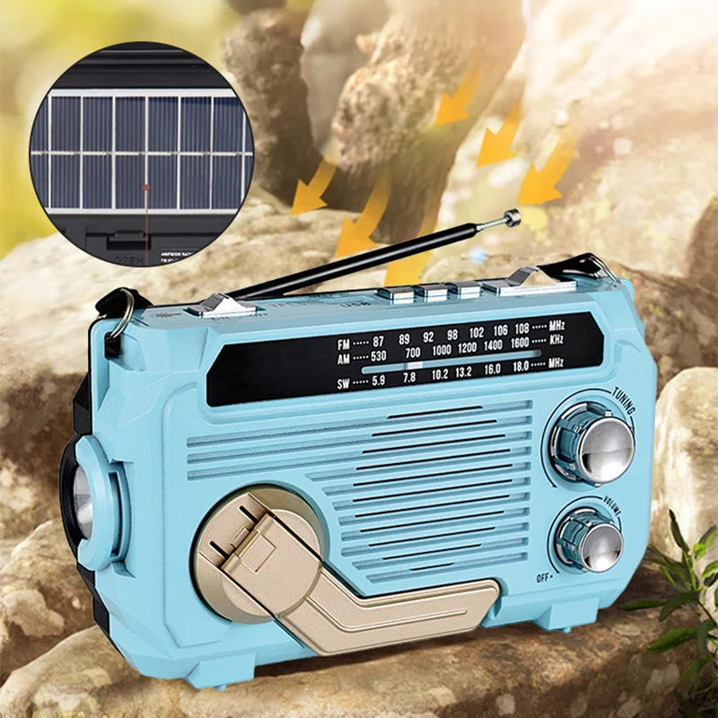 ⏳Beperkte tijd 50% korting!💥 Multifunctionele Handslinger Draagbare Radio met Zaklamp