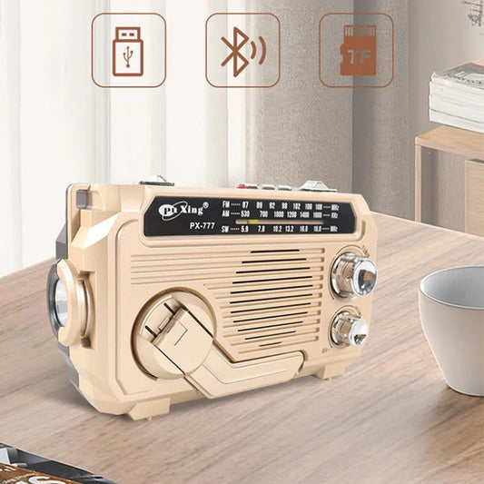 ⏳Beperkte tijd 50% korting!💥 Multifunctionele Handslinger Draagbare Radio met Zaklamp
