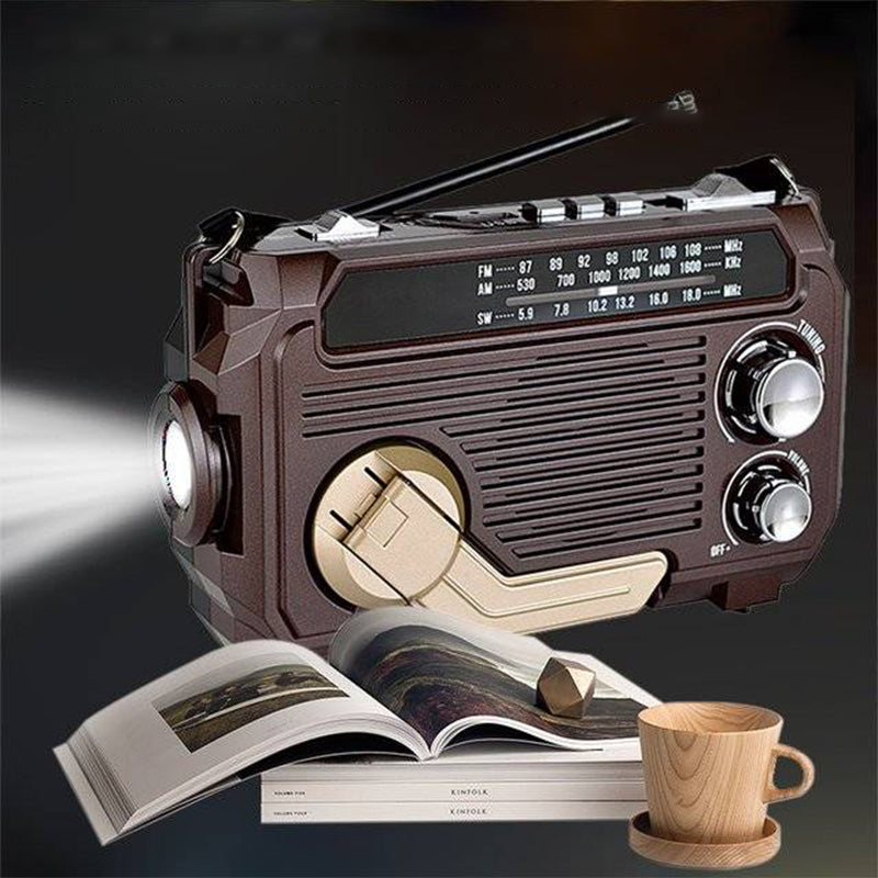 ⏳Beperkte tijd 50% korting!💥 Multifunctionele Handslinger Draagbare Radio met Zaklamp