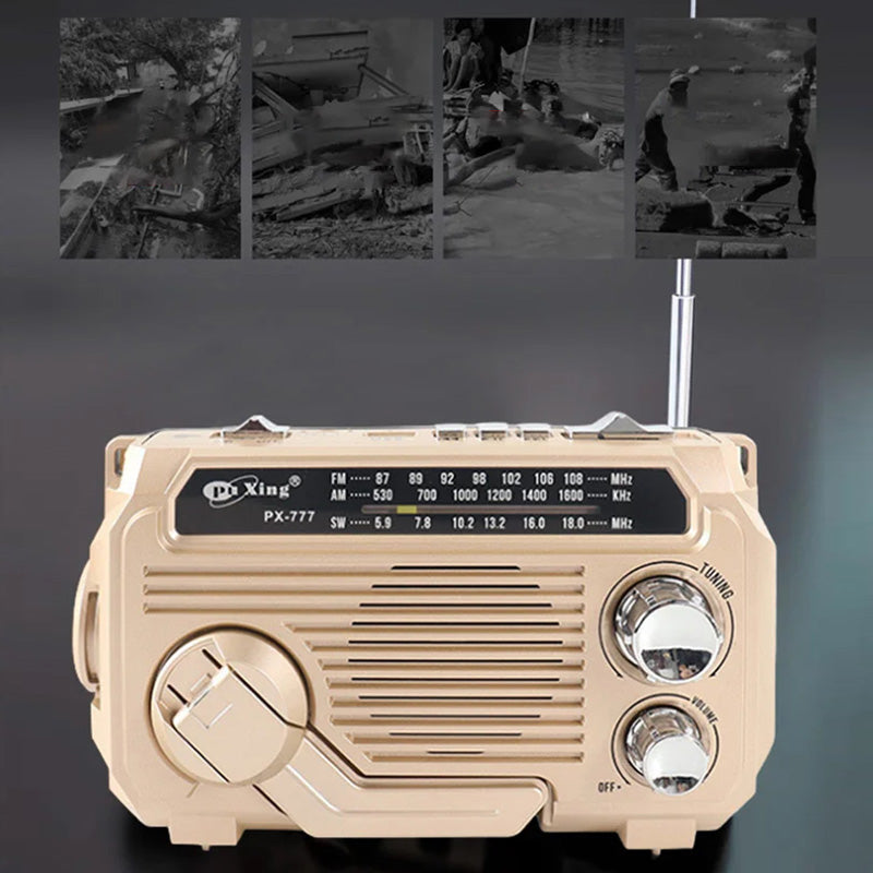 ⏳Beperkte tijd 50% korting!💥 Multifunctionele Handslinger Draagbare Radio met Zaklamp