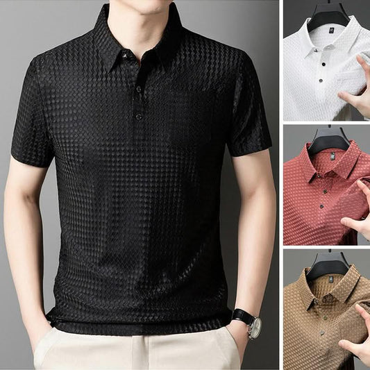 🔥Heren overhemd met korte mouwen en textuur🌬️ Comfortabel en ademend, stijlvolle textuur, perfect voor zaken en casual dragen!