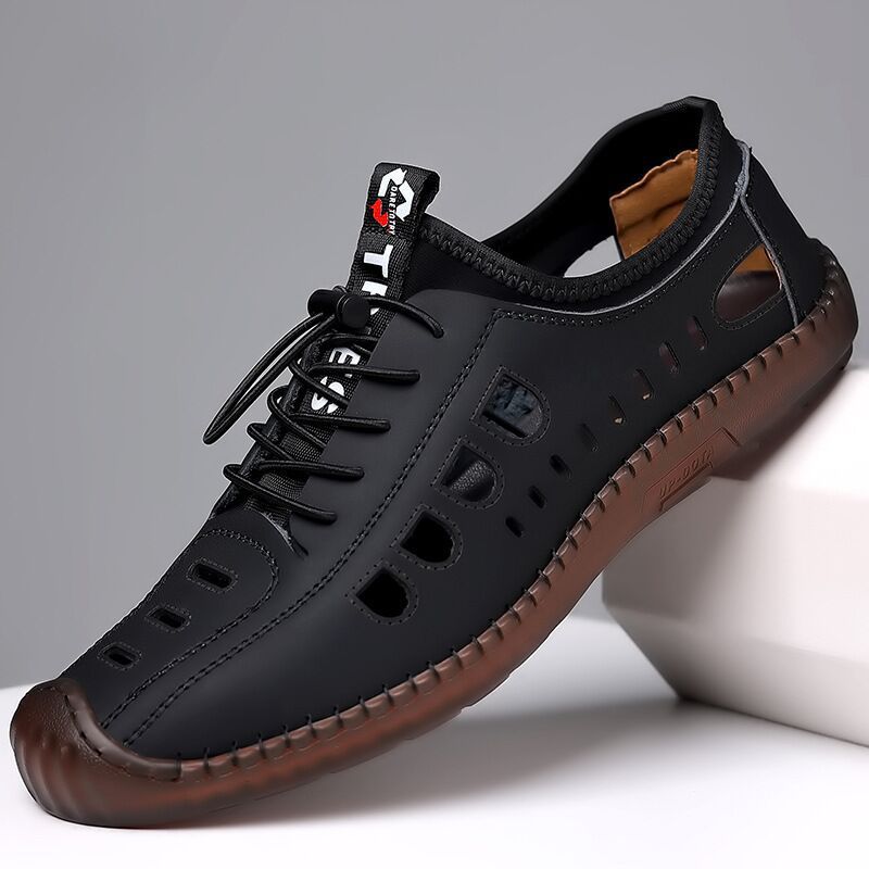 Wandelschoenen met holle zool van soepel leer