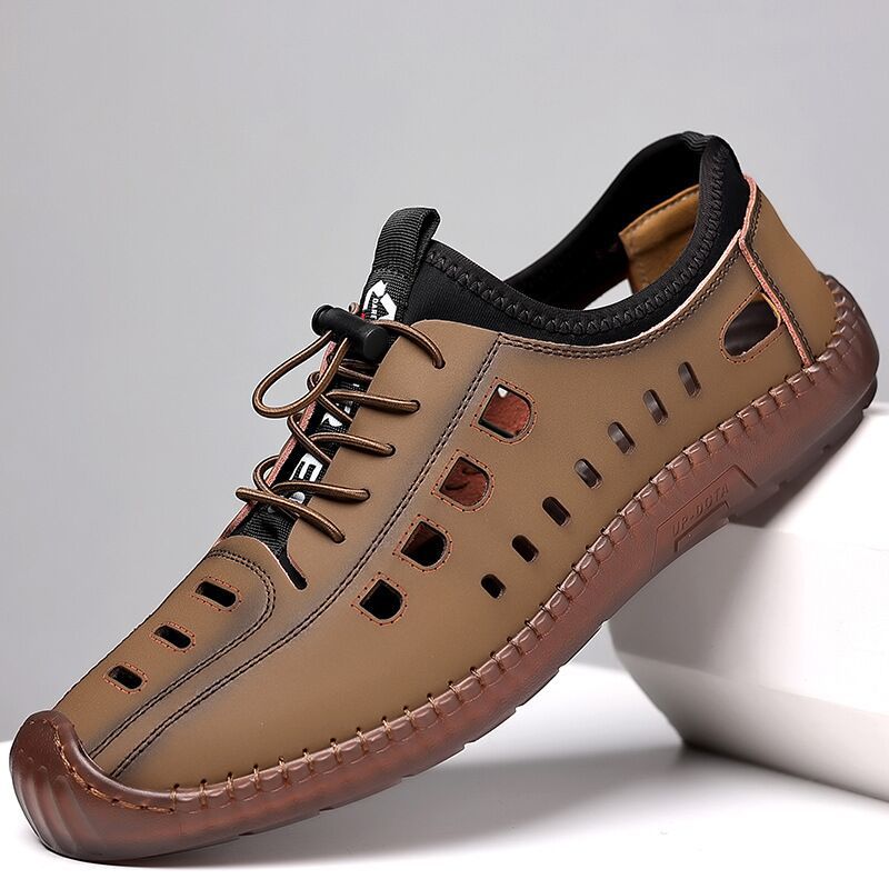 Wandelschoenen met holle zool van soepel leer