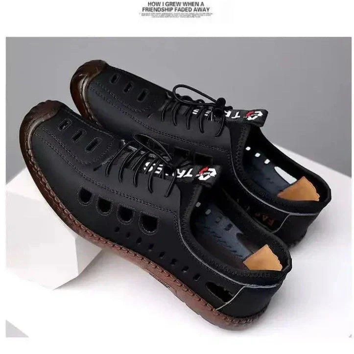 Wandelschoenen met holle zool van soepel leer