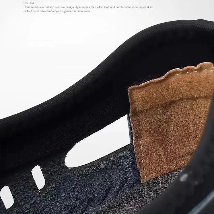 Wandelschoenen met holle zool van soepel leer