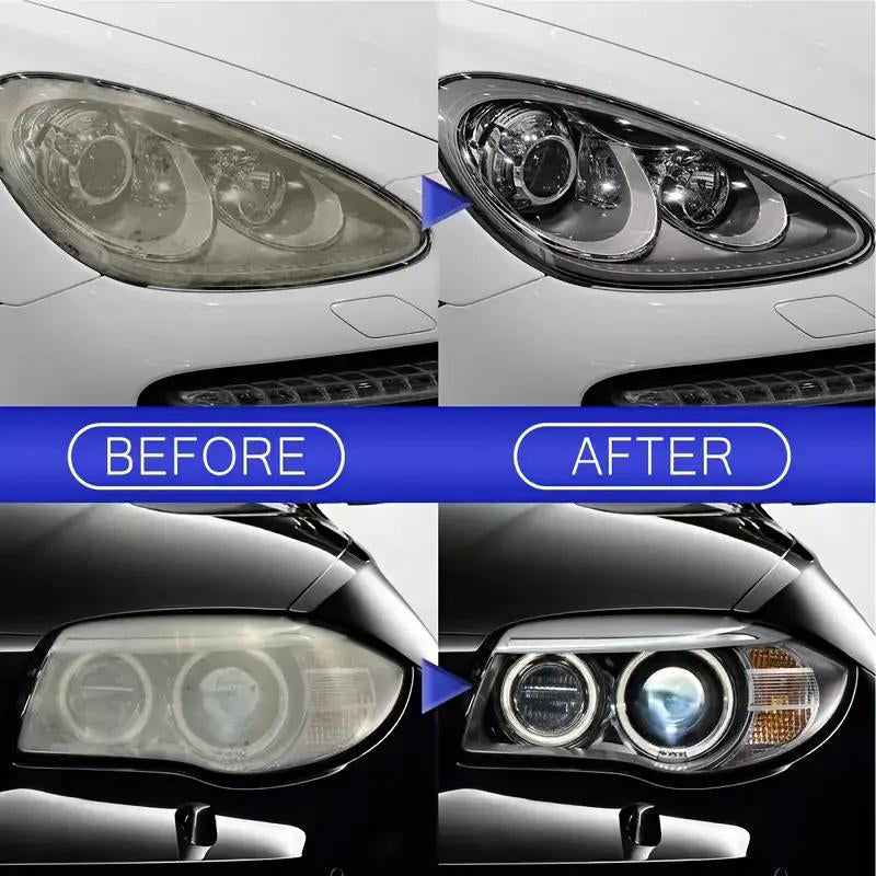 🛠️🌟Geen gereedschap nodig + UV-bescherming🔥🚘Automotive Headlamp Restoration Fluid Kit