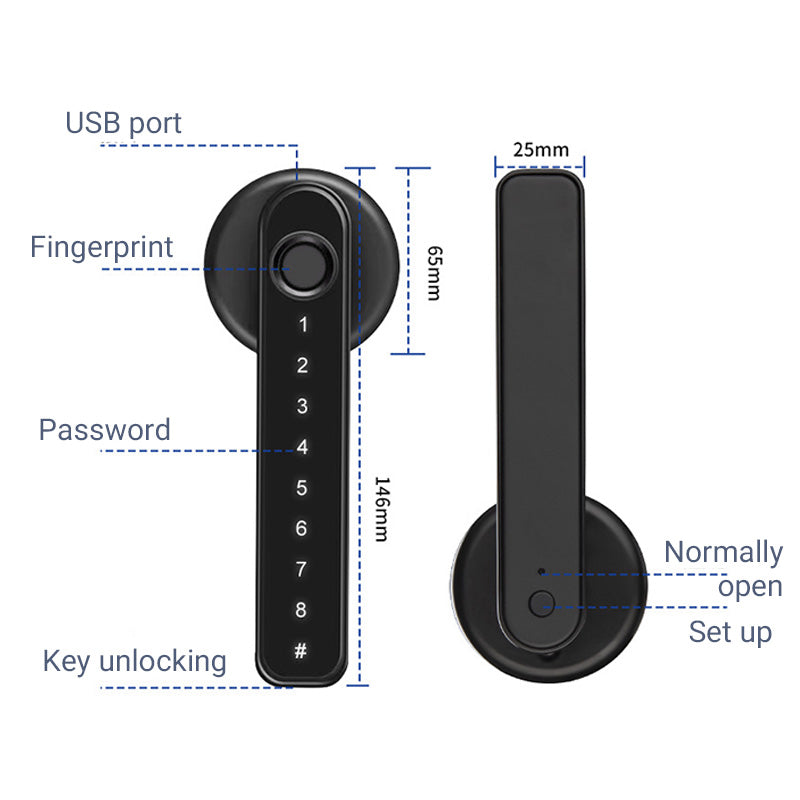 Gratis verzending🔥 Vingerafdruk slimme deurslotklink met Bluetooth-appbediening