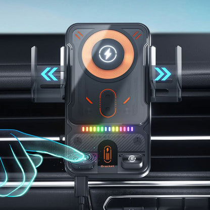 🙌Slimme 2-in-1 telefoonhouder voor in de auto met draaifunctie en draadloze oplader