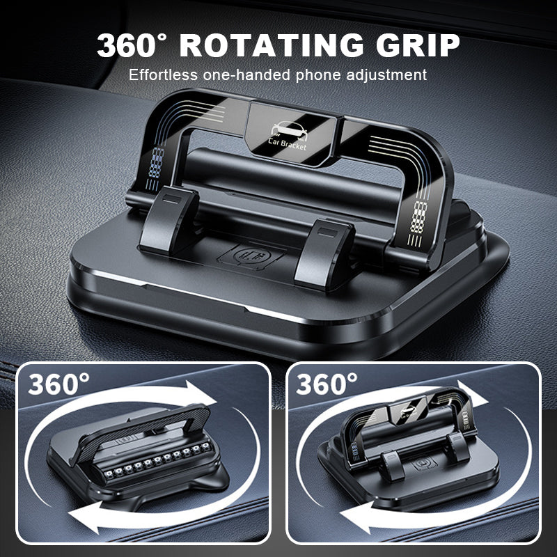 📱NU 50% KORTING!✨360° draaibare, opvouwbare telefoonhouder🚗Universele compatibiliteit met antislipbasis voor gebruik op bureau, auto en op reis💻