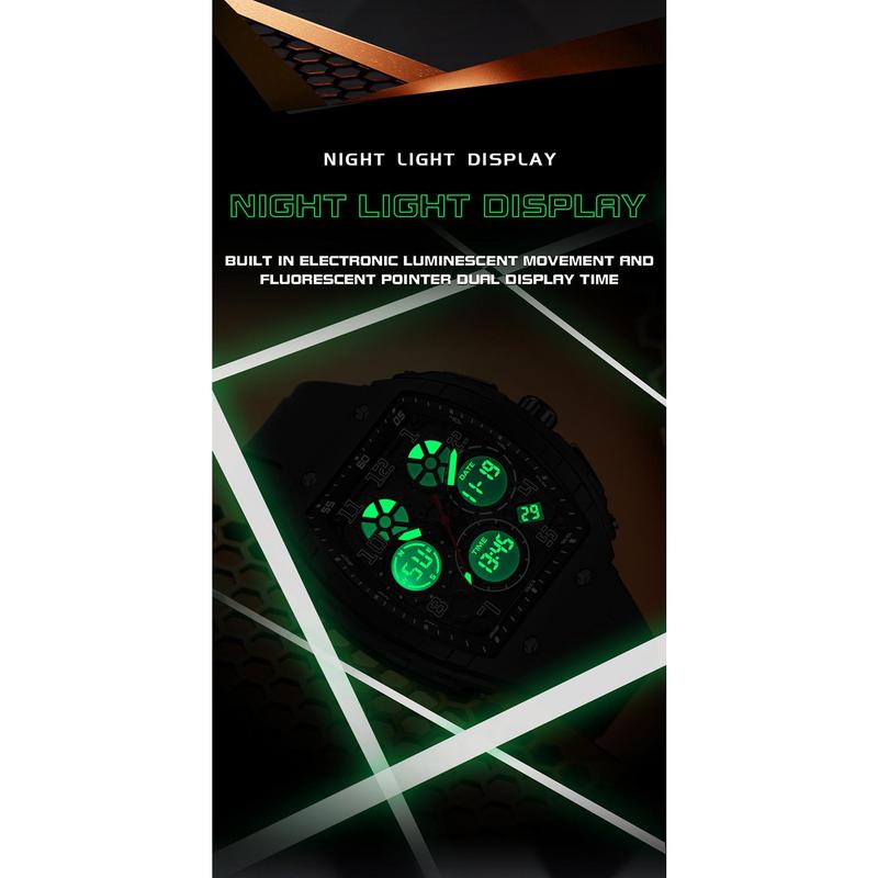 🎁Ontmoet Kerstmis 50% KORTING🎄Sportief lichtgevend digitaal automatisch herenhorloge