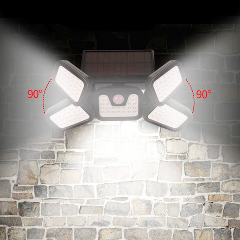 🎉Nieuwjaars Cadeau 50% KORTING!💡Zonnewandlamp (3 Lampenkoppen + Bewegingssensor) – Automatisch Opladen & Verstelbare Hoek: Veilige Buitenverlichting Zonder Kabels!