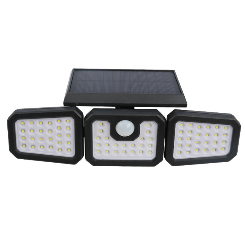 🎉Nieuwjaars Cadeau 50% KORTING!💡Zonnewandlamp (3 Lampenkoppen + Bewegingssensor) – Automatisch Opladen & Verstelbare Hoek: Veilige Buitenverlichting Zonder Kabels!
