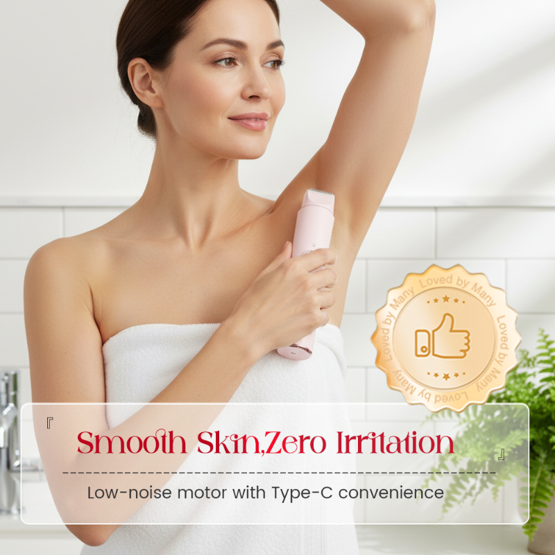Zacht en efficiënt elektrisch lichaamsscheerapparaat met dubbele scheerkop