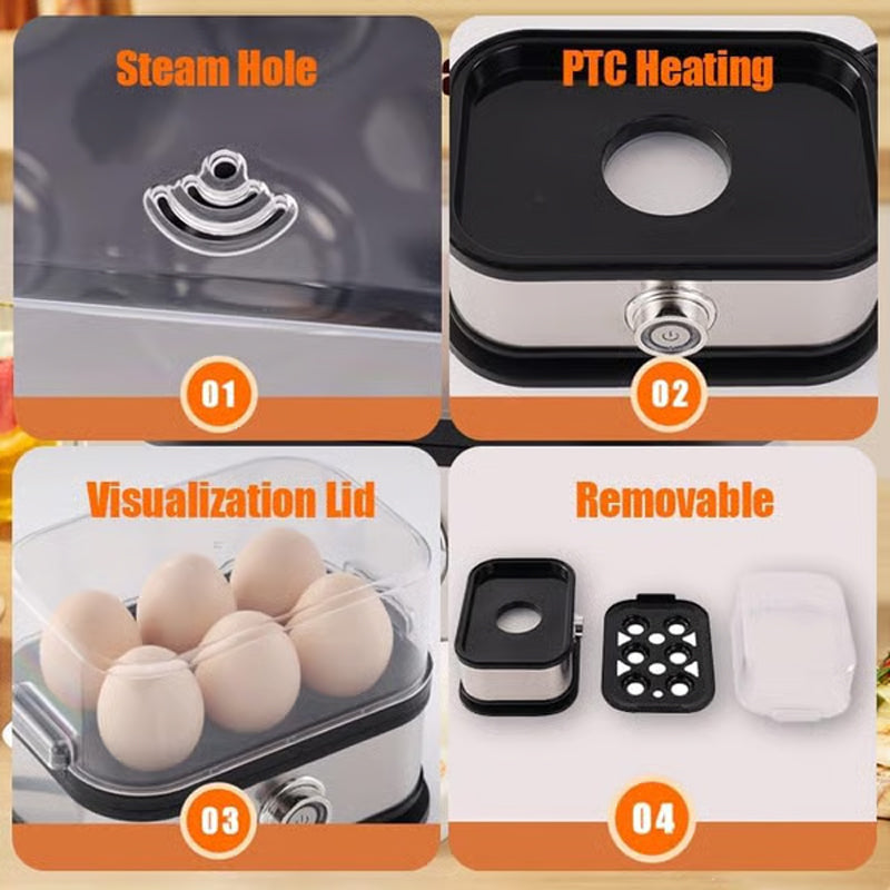 🍳Black Friday: 50% KORTING💨 Multifunctionele eierkoker met doorzichtig deksel – koken, pocheren of omelet maken✨