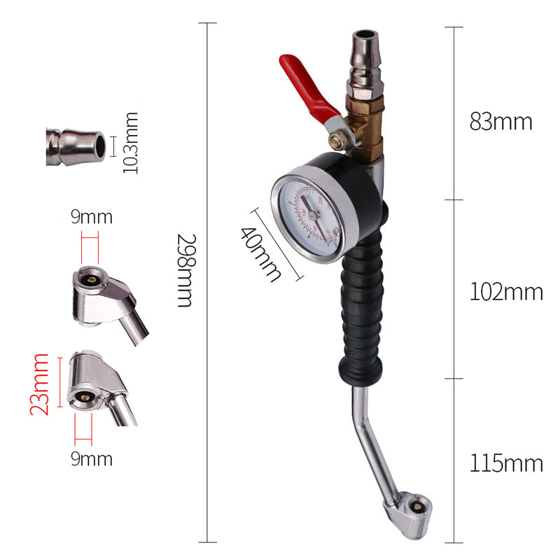🌞Fris De Lente In Met 50% Korting!🔥Bandenblaaspistool met Drukmeter voor Compressor | Professionele Kwaliteit met Dubbele Pompkop | Voor Auto, Motor & Fiets
