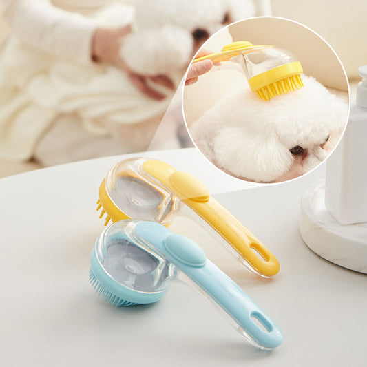 🌞Fris De Lente In Met 50% Korting!🐾 Huisdieren Badborstel met Lange Steel & Shampoodispenser – 2 Borstelopties & Zacht Schrobben voor Painless Wasbeurten!