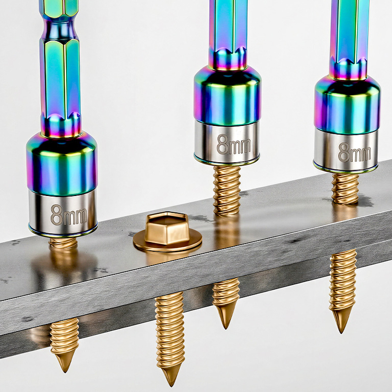 8 mm inbussleutel met zeskantige schacht van chroom-vanadiumstaal
